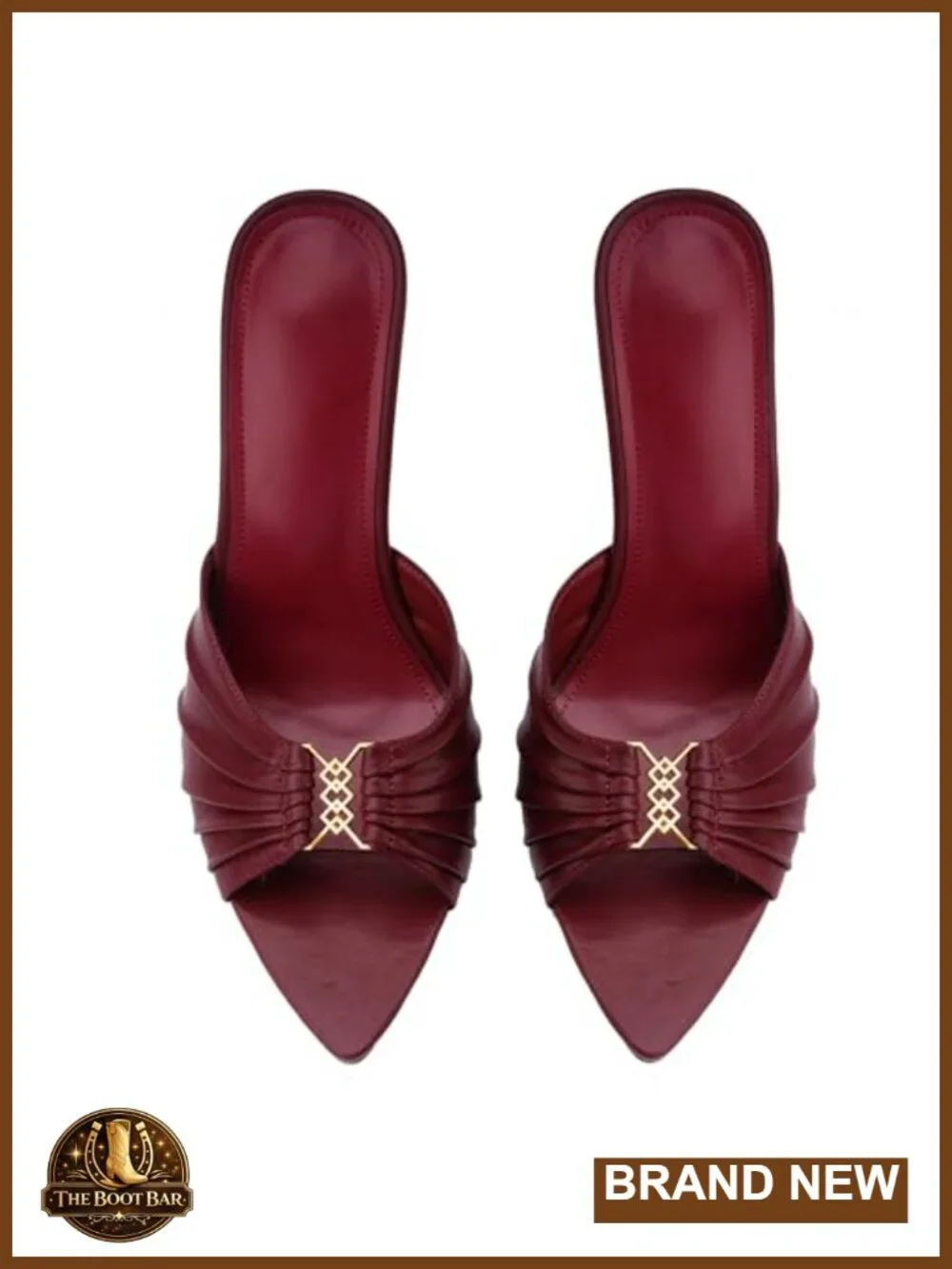 Women's Stiletto Mule Sandals Pointed Toe Slip On Faux Leather High Heel Dress